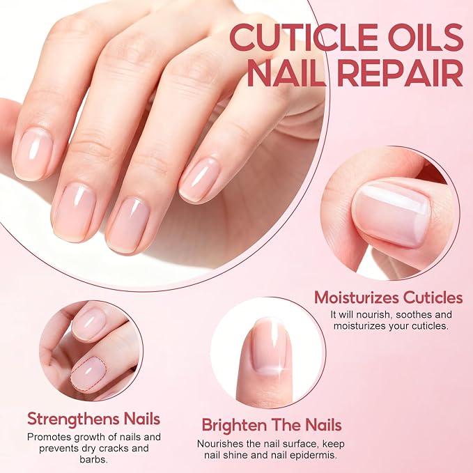 Peacecolor 8Pcs Cuticle Oil Pen for Nails Nail Oil Cuticle Pen for Nourishing Dry Damaged Cuticles Multiple Flavor Cuticle Revitalizer Oil Pen Nail Strengthener Nail Care Kit