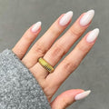 Modelones Milky White Press on Nails Almond, Spring Short Fake Nails, Reusable Nail Kit with Nail Glue Adhesive Tabs Mini Nail File, Nails Press Ons 32Pcs 16 Sizes, Women Girl Gift