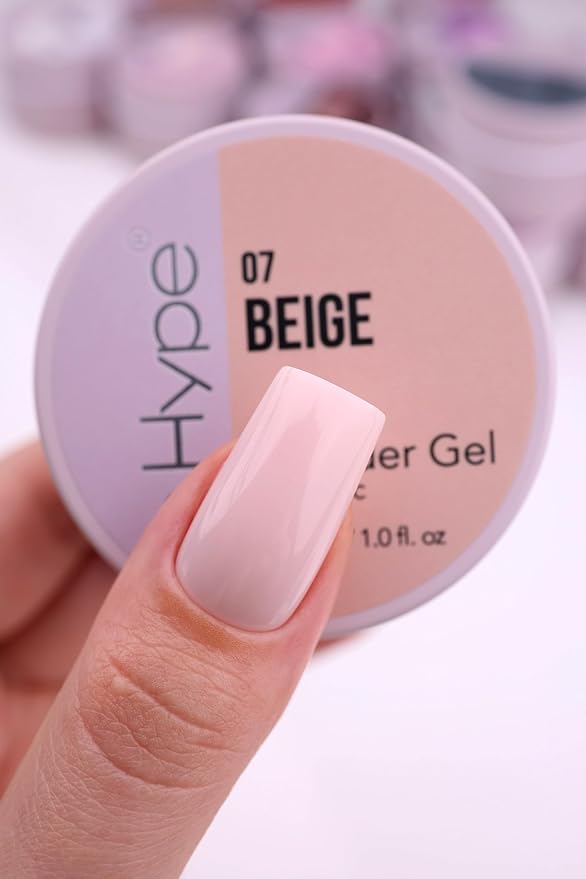 IN.HYPE UV/LED Hard Builder Gel for Nail Extension/Strengthening Beige #7. Sculpting color uv gel.