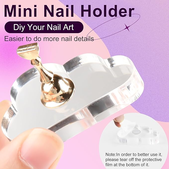 Nail Stand For Press Ons, Nail Holder For Painting Nails With A Heart Shape Acrylic Nail Stand, Easy-To-Clean Press On Nail Stand Nail Art Practice Nail Dispaly Home DIY Salon Supplies (Aurora)