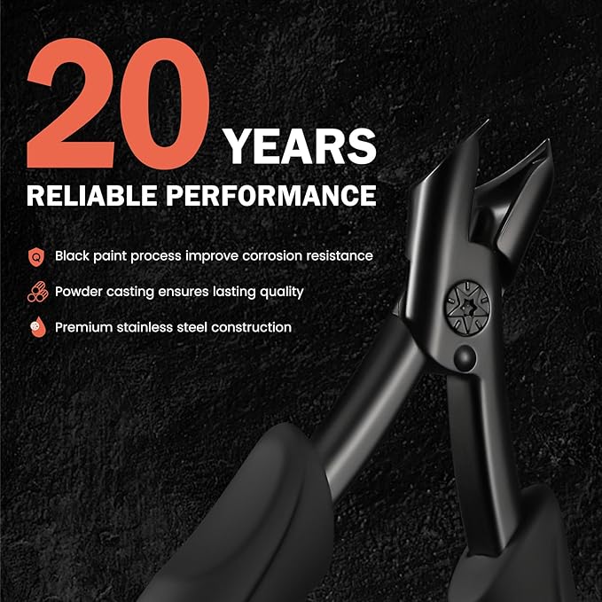 BEZOX Toenail Clippers for Seniors Thick Toenails - Precision Large Thick Nail Clipper for Men and Women, Comfort Grip Fingernail Clipper, Ergonomic Long Handle Nail Cutter Trimmer with Catcher