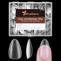 Nicedeco Short Almond Nail Tips Soft Gel Tips 216pcs Press on Nails for Full Cover Acrylic Full Nails False Nails 12 Sizes - 008