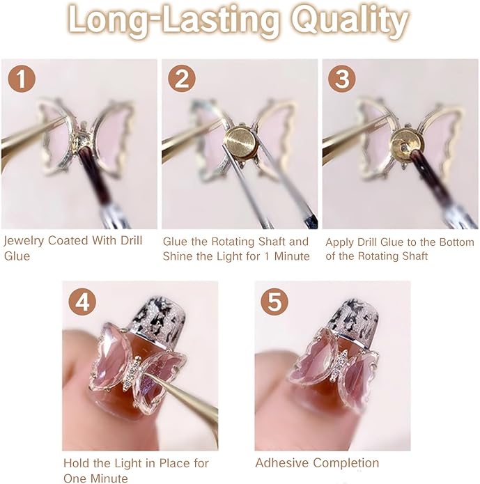 NIIIYTYB 15pcs Spinning Nail Charms Charm Display Tool Chunky Dangling Rings for Women 3D Nails Designer Jewelry Nail Art Fancy Decorations (Gold)
