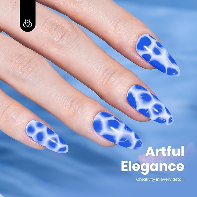 Beetles Blue Gel Polish - Hema Free Abyss Halo Blue Gel Nail Polish, Soak off UV Led Lamp Spring Nails Art Colorful Bottle Manicure Gifts for Women