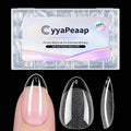Short Almond Nail Tips - 12 Sizes 240 PCS Half Matte Full Cover Clear Fake Nails Soft Gel Pre-shaped Press On False Nails Acrylic Soft Nail Tips No C Curve Extension Manicure DIY Gelly Tips