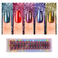 150Pcs Cat Eye Press on Nails, Plauva Short Coffin Fake Nails, Glossy Glitter Cat Eye Nail Tips, Soft Gel Stick On Nails for Women and Girls 15 Sizes