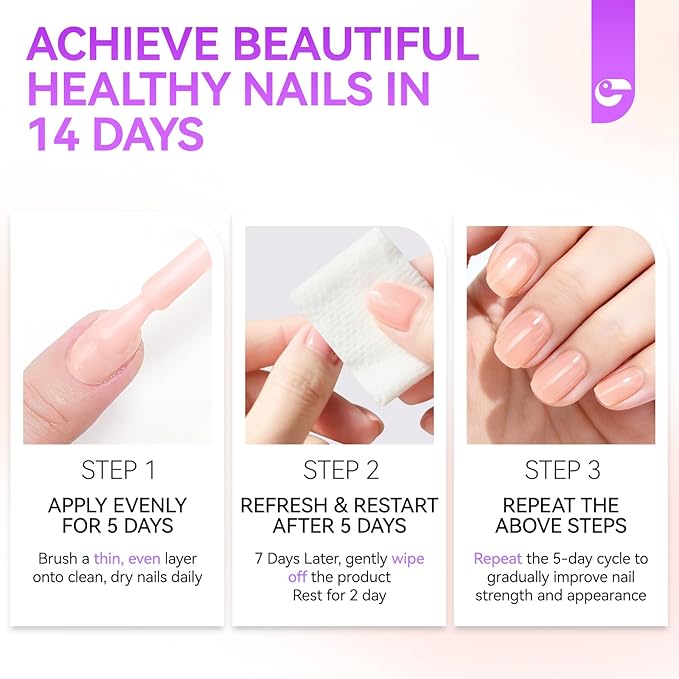 16ml Nail Polish Strengthener and Growth: Jumbo Size Pink Nail Hardener Polish Extra Strong for Damaged Nails - Nail Repair Polish Base Coat for Weak Thin Fingernail - Daily Nail Care for Gift