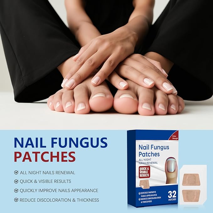 Fungus Nail Treatment Patch, Foot Fungus Treatment Extra Strength,Nail Fungal Patches for Toenail, Nail Repair for Damaged Nails and Appearance of Discolored - (32 Pcs)