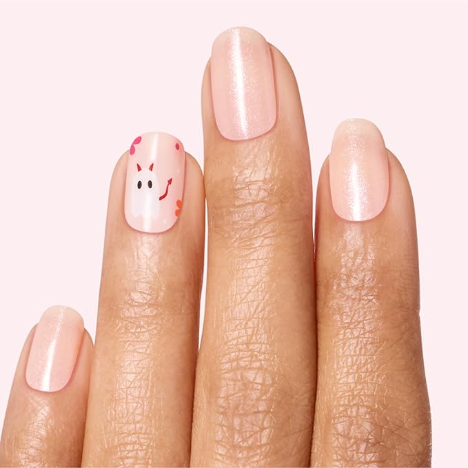Dashing Diva Gloss Nail Strips - Good Ghoul Gone Bad - UV Free, Chip Resistant, Long Lasting Gel Nail Stickers - 3-Piece Manicure Set - Contains 32 Wraps, 1 Prep Pad, 1 File