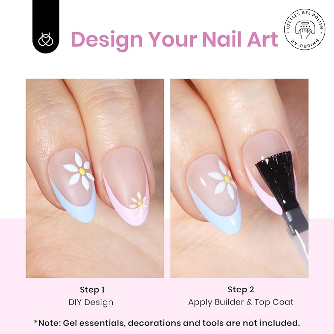 Beetles Spring Press On Nails 224 Pcs 7 Colors, French Tip Nails Short Almond Classic Fake Nail Tips, Pastel Romance Macaron Soft Gel Nails False Nails Art DIY For Women