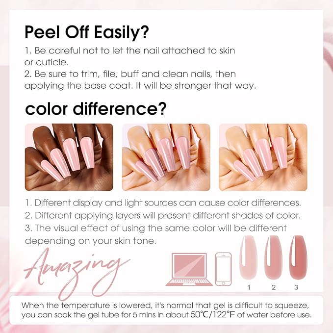 ROSALIND Poly Nail Gel Set, 8 Colors 10g Clear Nude Poly Extension Gel Nail Set, Glitter Shiny Poly Nail Gel Kit Builder Nude Gel Extension Kit for Nail Art Design Easy DIY Gift for Women