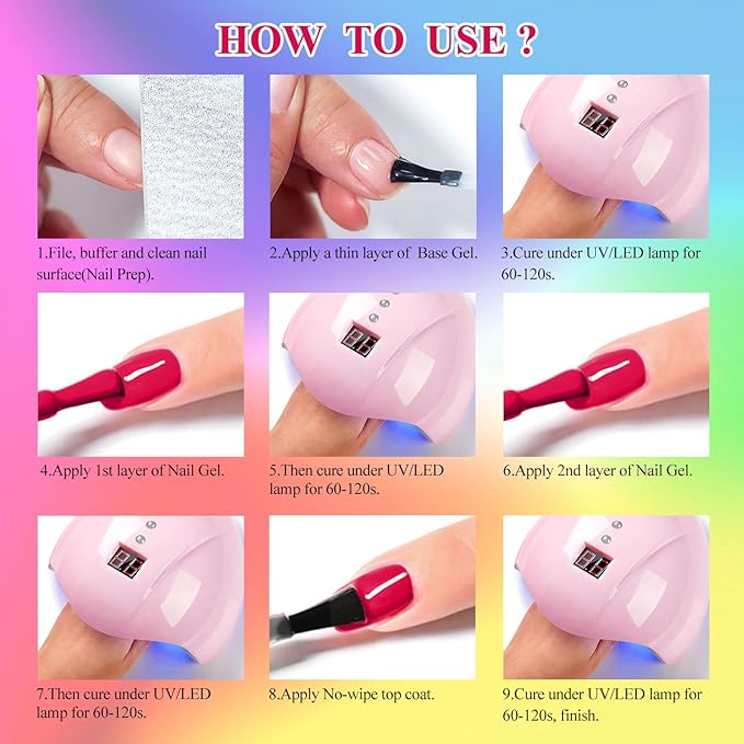MTSSII Light Green Series Orange Red Pink Gel Nail Polish 18pcs Kit Pink Orange Green Blue Purple Glitter Gel Nail Polish Gel Set Gel Reflection Glitter Polish Kit for DIY Nail Art Women Gifts