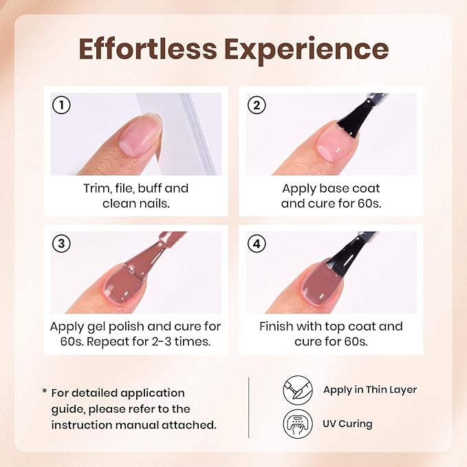 beetles Nude Gel Polish Set - Skin Tones Collection Nude Brown Neutral Polish 6 Colors Gel, Polka Dot Nails Design Soak off Uv Led Lamp Needed Manicure Diy Home
