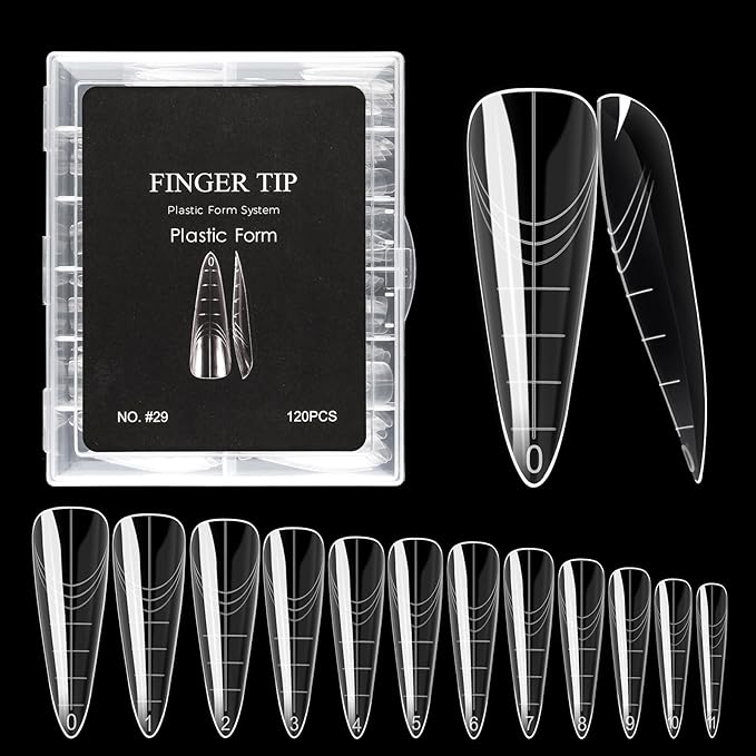 NMKL38 120PCS Dual Nail Forms 12 Sizes Extension Poly Nail Gel Full Cover Nail Molds