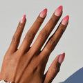 Valentines Day Glamnetic Press On Nails - Faded Feelings | Short Almond Fake Nails with Pink Velvet Ombre Tips in a Velvet & Glossy Finish, Salon Quality | 15 Sizes - 30 Nail Kit with Glue