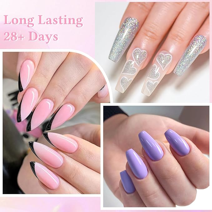Gel Nail Polish Set of 18 Colors - Soak Off LED/UV Gel Polish, Long Lasting High Gloss Finish, Trendy All Season Colors, Perfect for Salon Home, Women Girls & Nail Art Lovers