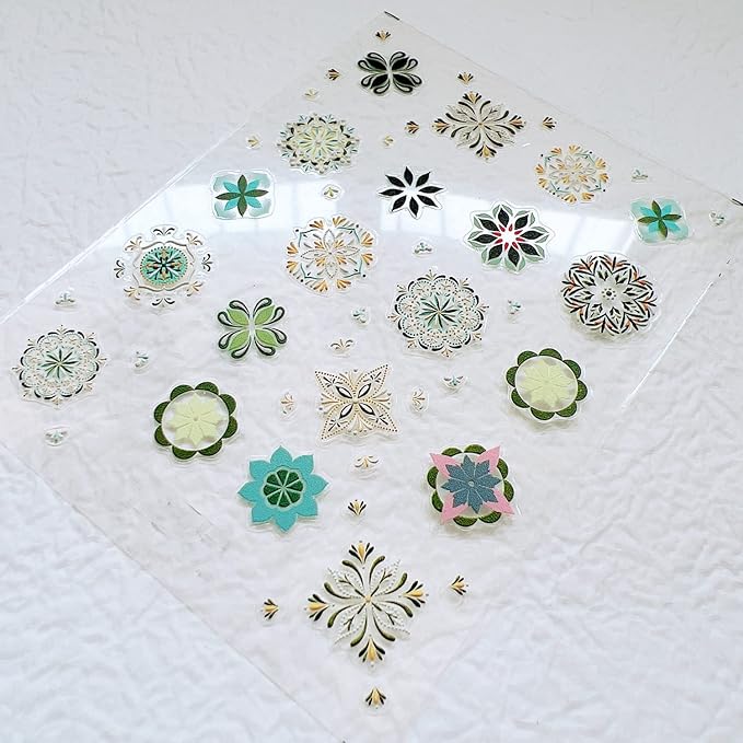 NAIL ANGEL 7Sheets Nail Art Adhesive Sticker Sheet 3D White Wedding Frame Shapes Nail Art Decoration 10310