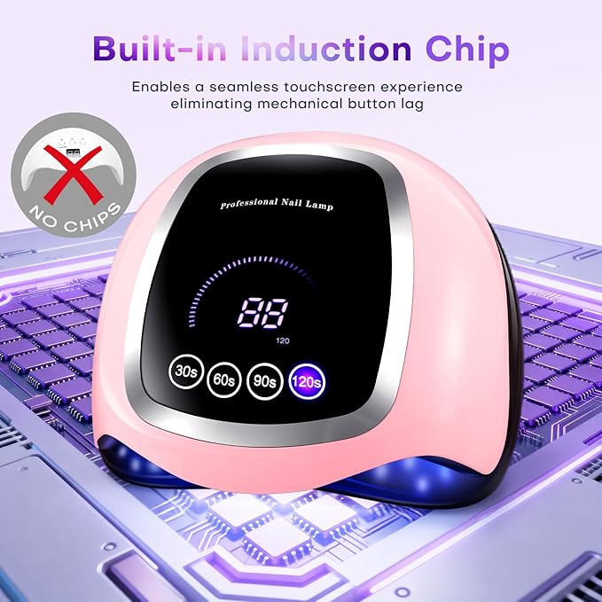 Gugusure UV LED Nail Lamp, Upgrade 180W Nail Dryer for Gel Polish with LCD Display, Auto Sensor and 4 Timer Settings, Professional Curing Lamp Light with 42 Beads for Salon and Home
