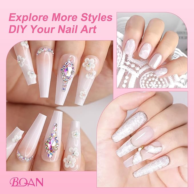 BQAN Ombre Gel Nail Polish Pearl Color, 2Pcs Patting Gradient Painting Gel with Nail Sponge & Silicone Brush & Palette for Ombre Nails Gradient Design, French Manicure DIY Nails Art