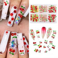 60Pcs Cherry Nail Charms 3D Cherry Nail Rhinestones Glitter Nail Gems Metal Gold Rose Gold Kawaii Fruit Nail Charms for Girl DIY Nail Art Craft Accessories