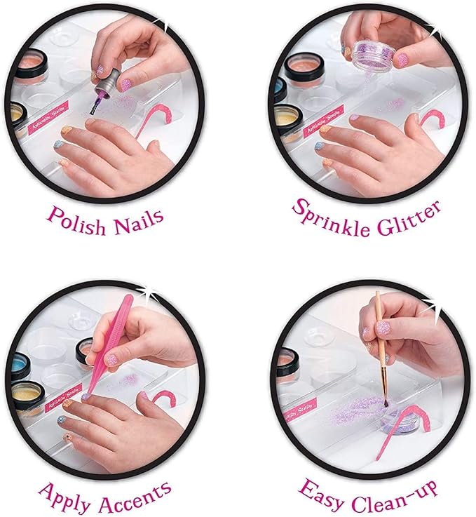 Nail Polish Set for Kids, Nail Glam Salon, Emoji Pedicure and Manicure Kit, Nail Kit for Girls