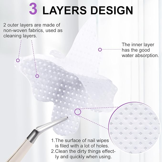 400pcs Nail Cotton Pads 1 Pull-Off Pump-Style Bottle Suitable for Nail Care Wipes, Nail Cleaning Pads, Mascara Extension Glue Cleaning Wipes, and Nail Care Product Sets (White)