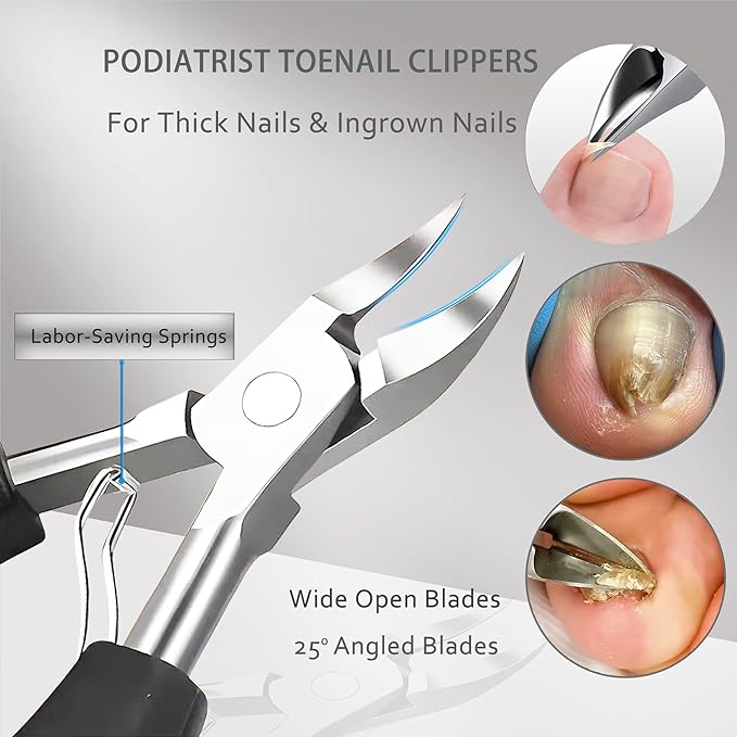 Ingrown Toenail Clipper for Senior Nail Clipper for Men Women Toenail Clippers for Ingrown Nails Removal Set Thick Nail Cutter Toe Nails Clipper Kit
