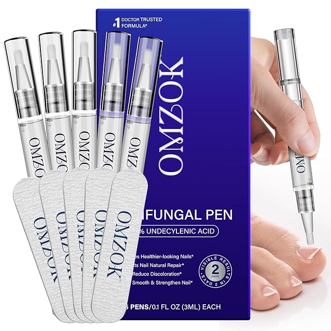 Toenail Fungus Pen - 25% Undecylenic Acid, Tea Tree Oil - Toenail Fungus Treatment Extra Strength for Toe Nail Repair Pen for Damaged Nails, Foot Fungal Nail Treatment for Fungi Funginail - 5pcs