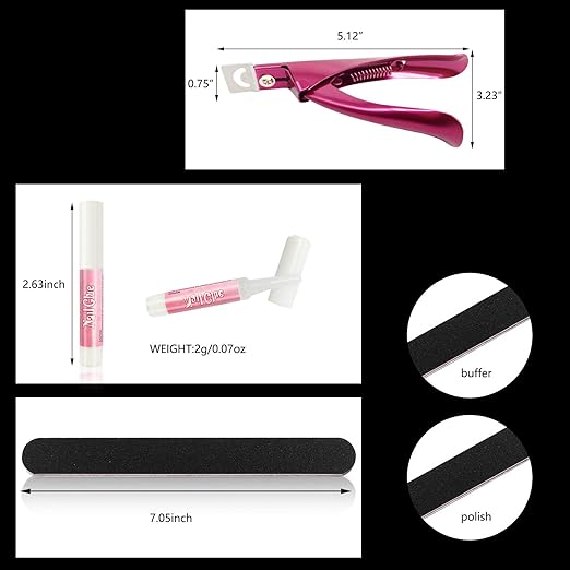 16 Pcs Nail Glues Set,10 PCS Nail Glue for Acrylic Nails,Adhesive Super Bond for Fake Nails,1 Nail Clipper Cutter for Fake Nails,5 Double Sided Emery Nail Files,Nails Manicure Salon Nail Art DIY
