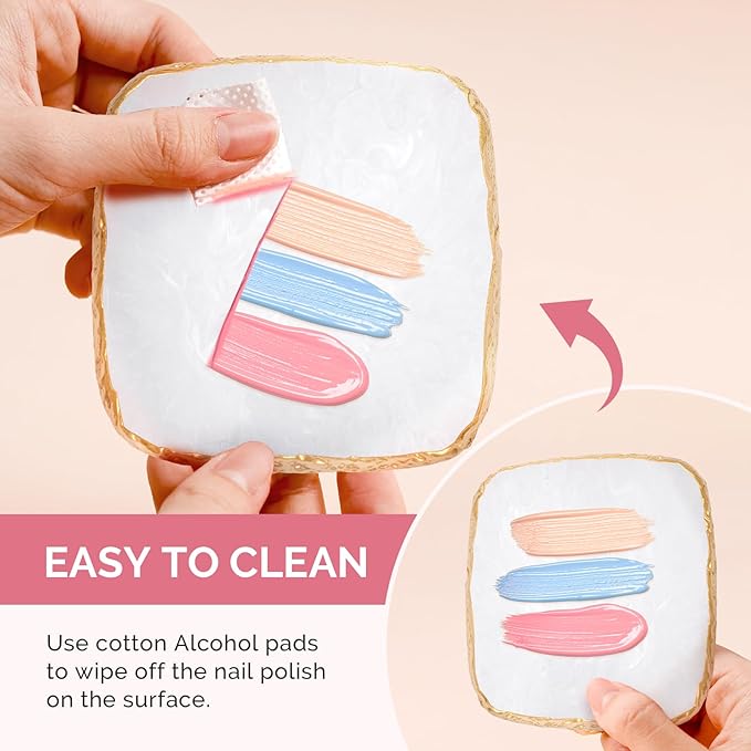 MelodySusie 1PC Square Shape Resin Nail Art Palette, Professional Color Mixing Board for Gel Polish, Acrylics, Pigment Blending, Salon and DIY Makeup Artist Tool, White