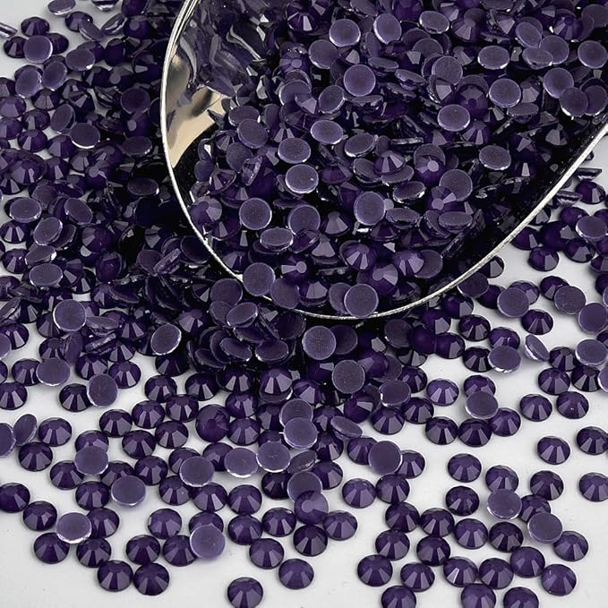 Blinginbox Flatback Rhinestones Round Gems, 1440pcs Luminous Series Glass Stones Neon Gems Non Hotfix Crystal Rhinestones for Nail Charms Crafts Clothes Tumblers,Gentian Violet Neon,SS6.