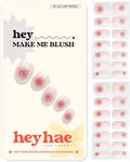 Heyhae Semi Cured Gel Nail Strips | No LED Lamp Needed | Ombre, Pink, Spring | Easy Apply & Remove, Salon Quality | Includes 28 Strips, 1 Prep Pads, Nail File & Wooden Stick - Hey, Make Me Blush
