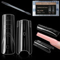 Sandwich Nails Dual Forms,280Pcs Long Square Reusable Nail Extension Forms with Silicone Polygel Stick,Easy Demolding & Intuitive Operation for DIY & Professional Use