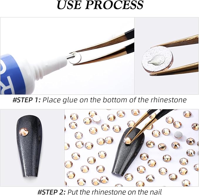 Gold Shadow Flatback Rhinestones, Glass Rhinestones for Nail Art and Craft, Glue Fix, Loose Crystal Gemstones(Gold Shadow, SS30, 288pcs, 6.4-6.6mm)