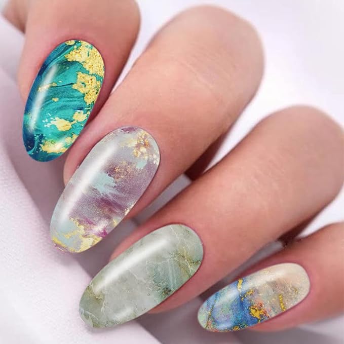 LoveOurHome 30 Sheet Nail Art Foils Flower Marble Holographic Trsnfer Nail Foil Sticker Decals Manicure Decoration Acrylic Tips Supplies for Crafts Nails Design