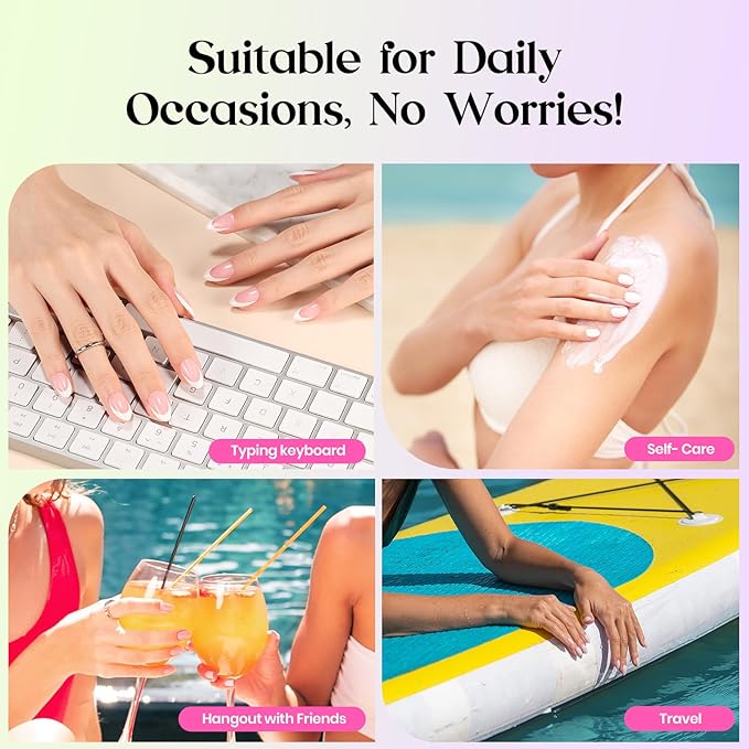 Beetles X Press Gel Nails Kit - Soda Aurora | 7 Colors Spring Cat Eye Press On Nails Short Almond | 224Pcs 16 Sizes All-in-One Kit With Nail Glue,Remover,Builder Top Coat,Nail Lamp Gift