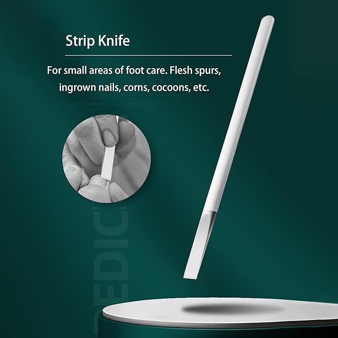 Pedicure Knife For Feet Professional Callus Knife Ingrown Toenail Knives Foot Care Tools Dead Skin Removal Nail Scraper File (Pedicure Knife (Silvery))