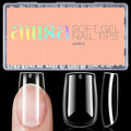 AILLSA Short Square Nail Tips - 504pcs Clear Soft Nail Tips Full Cover Gel Nails Tips Pre-shaped Acrylic for Extensions Easy for Home DIY Nail Salon 12 Sizes