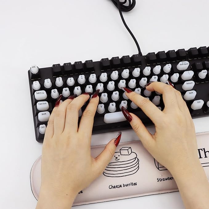 Raised Keyboard Stickers for Long Nails with Letters - Heart-Shaped Antistatic Silicone Protective Cover with Tweezers, Wet Wipes, Dry Towel & Jelly Glue, Ideal for Typing, Gaming & Nail Art (70 Pcs)