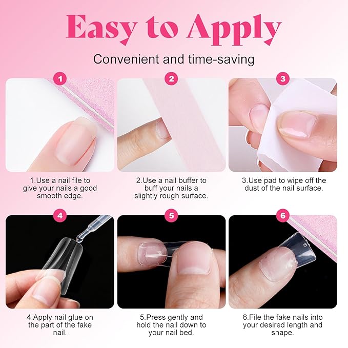 504PCS Duck Nail Tips, 12 Sizes Full Cover, Clear Medium Soft Nail Tips for Acrylic & Press On Nails, Professional Y2K Nails for Daily, Party, Holiday