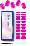 Semi Cured Gel Nail Strips - UV Light Gel Nail Stickers - 20 Long Lasting Salon Quality Wraps (Sultry Pink)