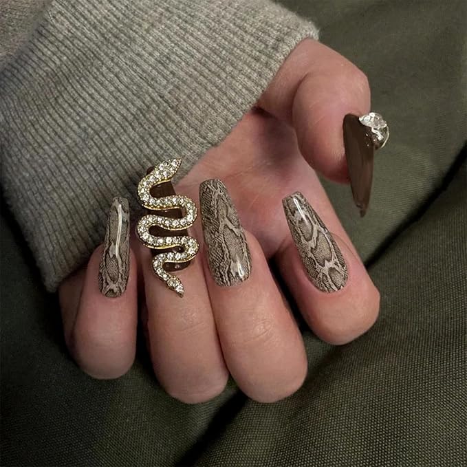 Scorpion Nail Charms and Snake Nail Charms 18Pcs 3D Gold Silver Black Alloy Nail Rhinestones Accessories for Acrylic Nails Scorpion Snake Nail Jewelry Decorations for Women Manicure Craft Supplies