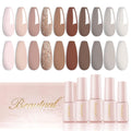 Beautpal Nude Grey Gel Nail Polish Set 10PCS All Seasons Skin Tones Gel Polish Set Neutral Gel Polish Colors Soak Off UV/LED Lamp Needed Salon DIY Manicure Gift Box for Women Girls 7ml