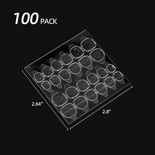 2400 Pcs Adhesive Nail Tab(100 Sheets), 12 Sizes Nail Stickers for Press on Clear Waterproof Breathable False Nail Jelly