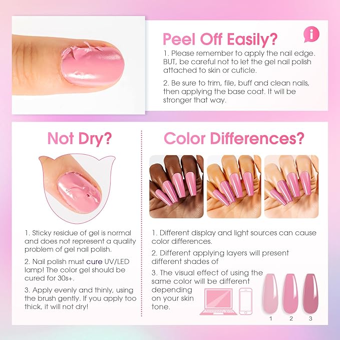 ROSALIND 30pcs Gel Nail Polish Set, 26 Colors Gel Polish with 3Pcs Glossy Matte Glitter Top Coat and Base Coat All Seasons Nude Blue Red Gel Nails art Kit DIY Salon at Home