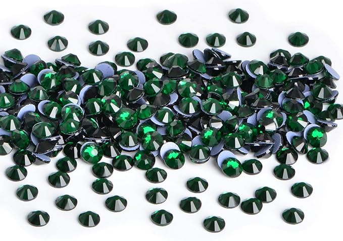NCB 2880pcs Hotfix Rhinestones Bulk, Crystal Hot Fix Rhinestones for Crafts Clothes DIY Decoration (Emerald, SS12 3mm)