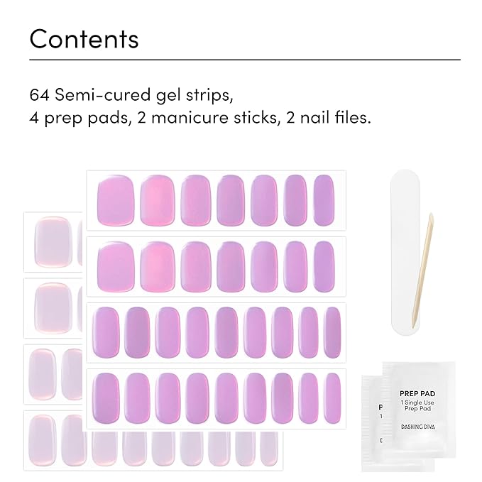 Dashing Diva Glaze Nail Strip Duo - Unicorn Collection - For the Record & Cat's Meow - Long Lasting, Chip Resistant, Semi-Cured Gel Nail Strips - Contains 2 Colors