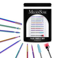 MelodySusie 10pcs Nail Drill Bits Set, 3/32 Inch Diamond Cuticle Bits for Nail Drill E-File, Manicure Pedicure Remover Tools for Acrylic Gel Nails, Salon Home Use Nail Care Supplies, Rainbow