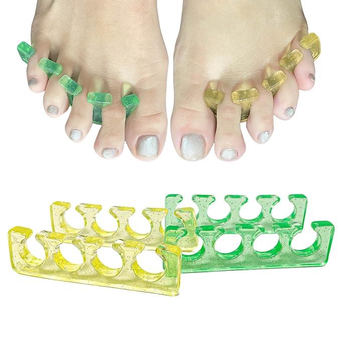 SUNFATT Toe Separators for Pedicure,Toe Separators for Nail Polish,Pedicure Toe Spacers,Toe Spacers use for separation of toenails or nails,Soft Gel Toenail Spacers Pedicure Kit.(6pcs)