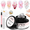 Solid Builder Nail Gel, 60g Large Capacity Clear 3D Nail Sculpting Hard Gel for nails Art Non-Sticky Hand for Carving Extension with Chrome Powder Home DIY Manicure